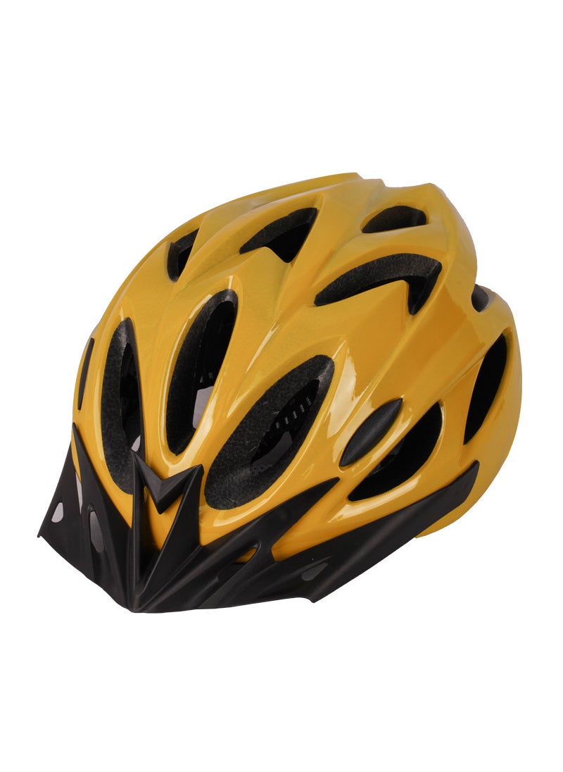 One-piece mountain bike helmet with brim ultra-light breathable unisex city commuter bicycle helmet pure yellow