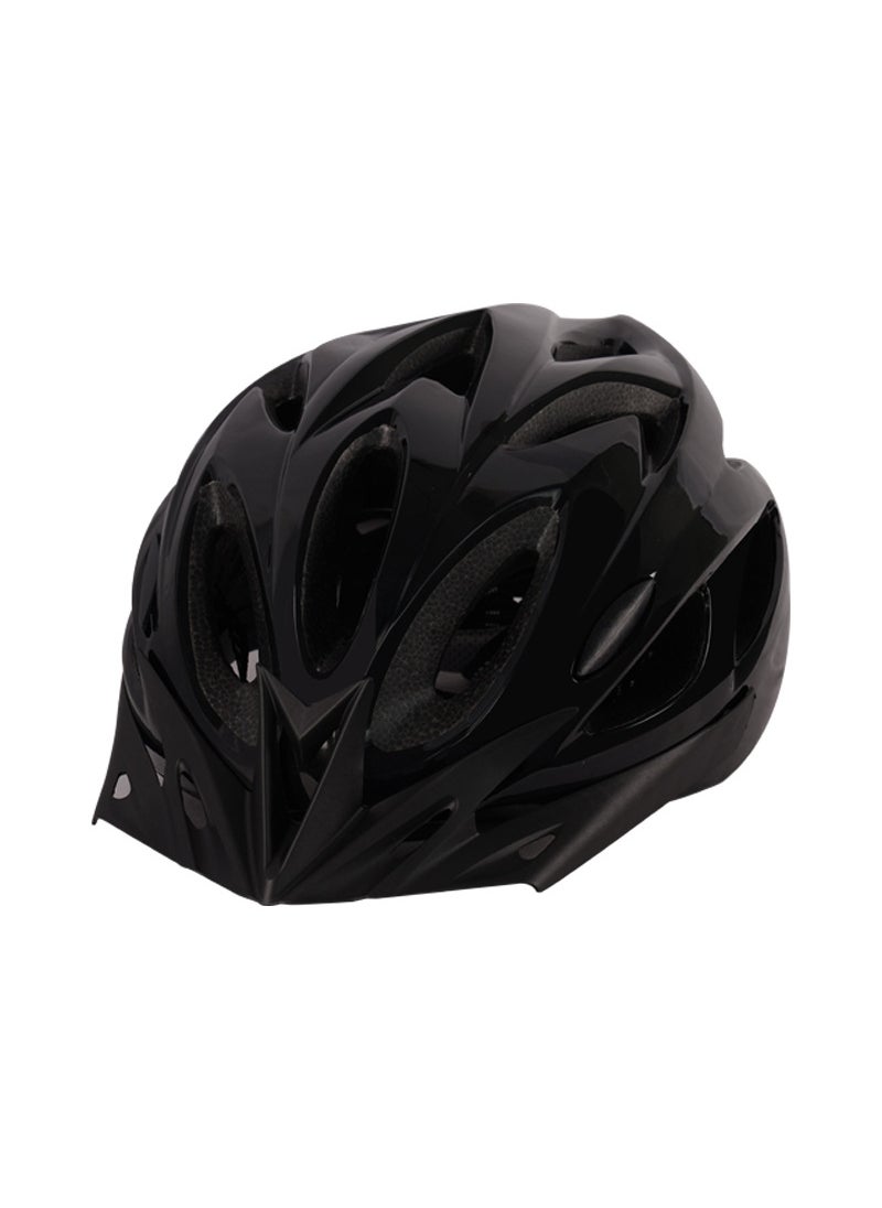 One-piece mountain bike helmet with brim ultra-light breathable unisex city commuter bicycle helmet All Black