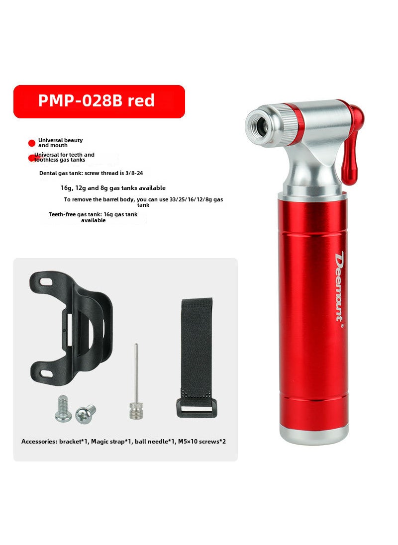 Bicycle inflator cylinder CO2 emergency inflator fast ball inflator aluminum alloy American mouth conversion Red