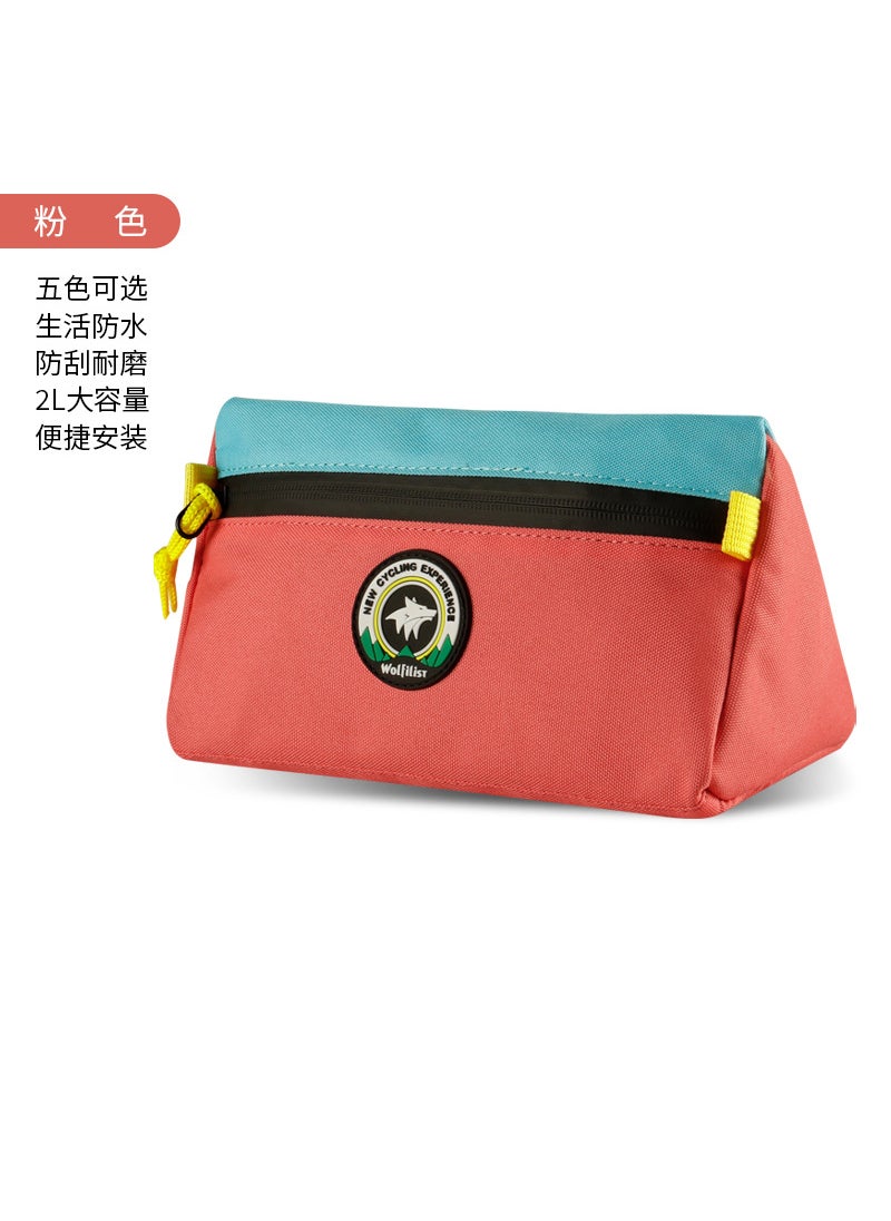 wolfilist waterproof triangle bag car head bag balance car bag mountain road bike bicycle bag riding equipment Pink