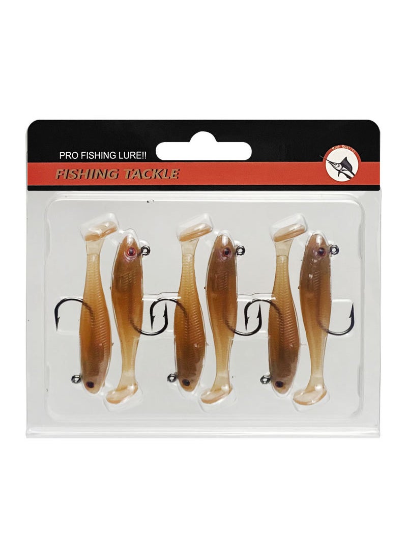 9cm 12g Sinking T-Tail Lure Soft Bait 6# brown [six blister card]]