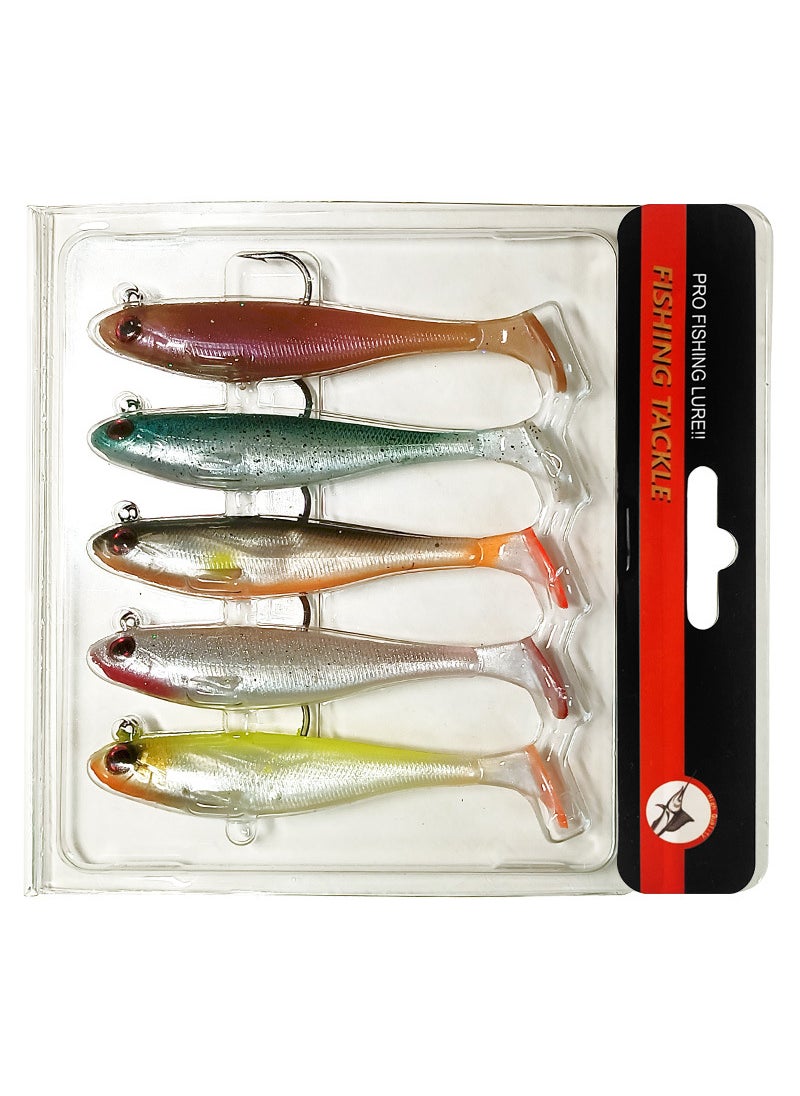 9cm 12g Sinking T-Tail Lure Soft Bait Mixed color [five blister cards]]