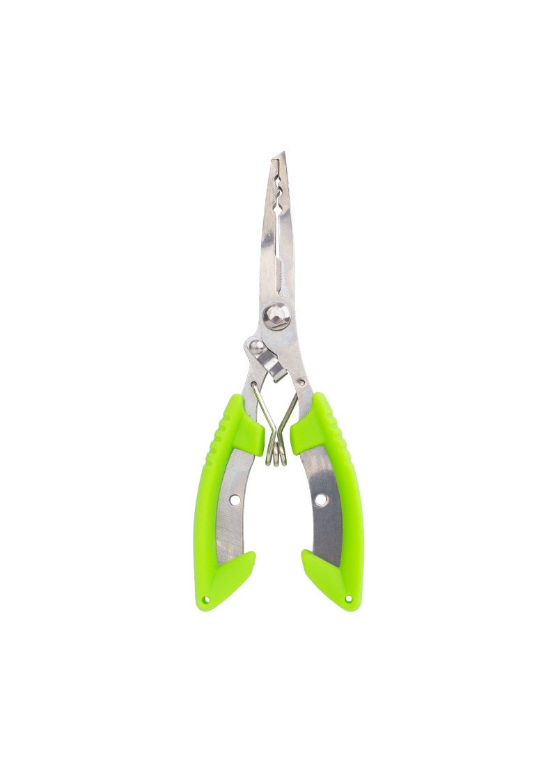 Luya pliers fish control device hook pliers stainless steel curved mouth fishing pliers strong horse multi-functional fishing line scissors Fruit Green-self-adhesive bag packaging