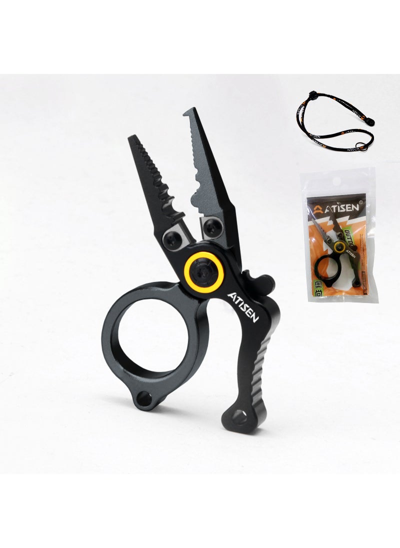 Aluminum Alloy Mini Fishing Pliers with Lock Gray black belly aluminum alloy with hook pliers large rope back card packaging