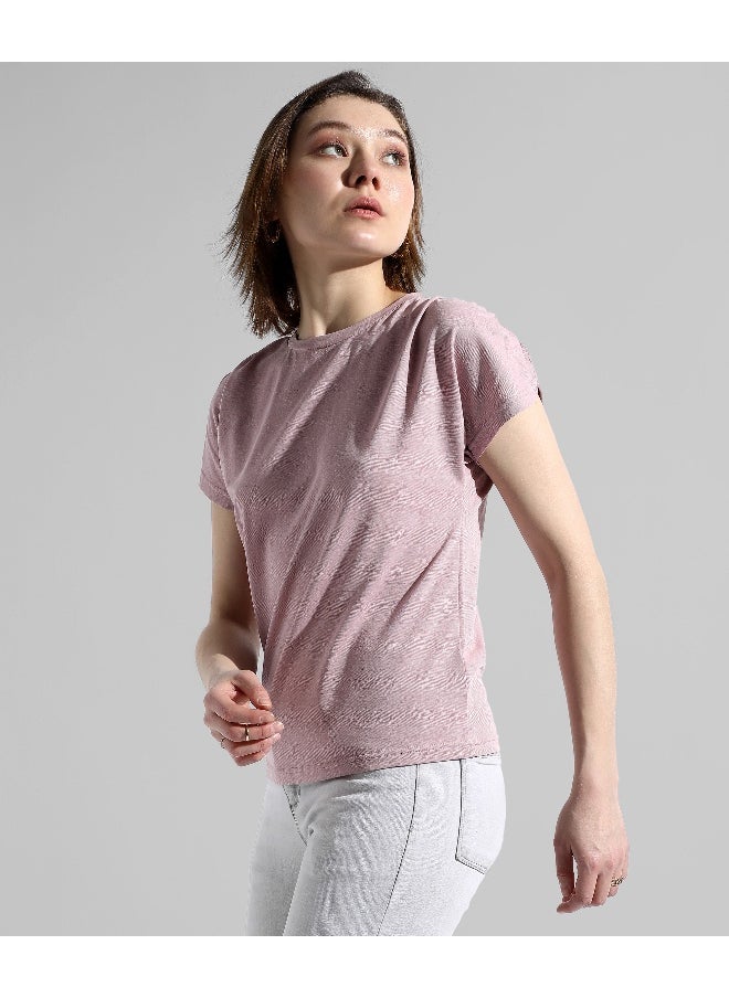 Women's Solid Purple Regular Fit Top