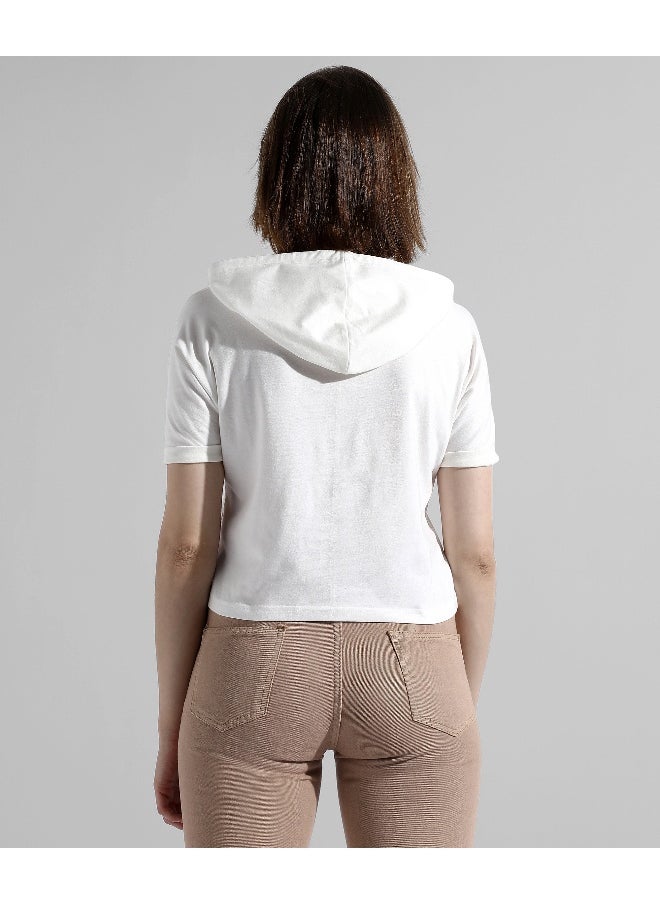 Women's Solid White Regular Fit Top