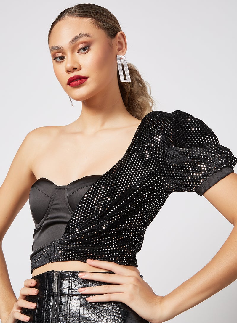 Corset Crop Top Black