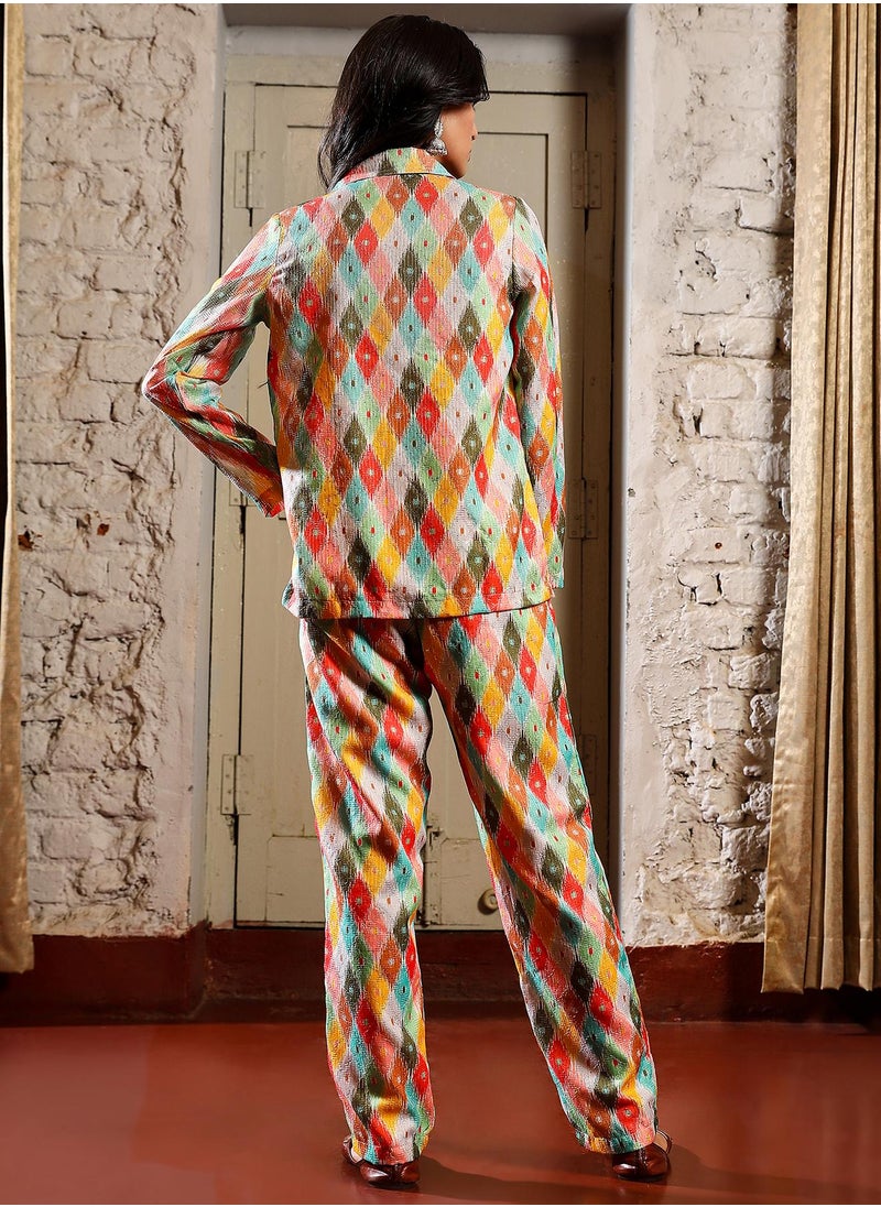 Women's Multicolour Geometric Pantsuit