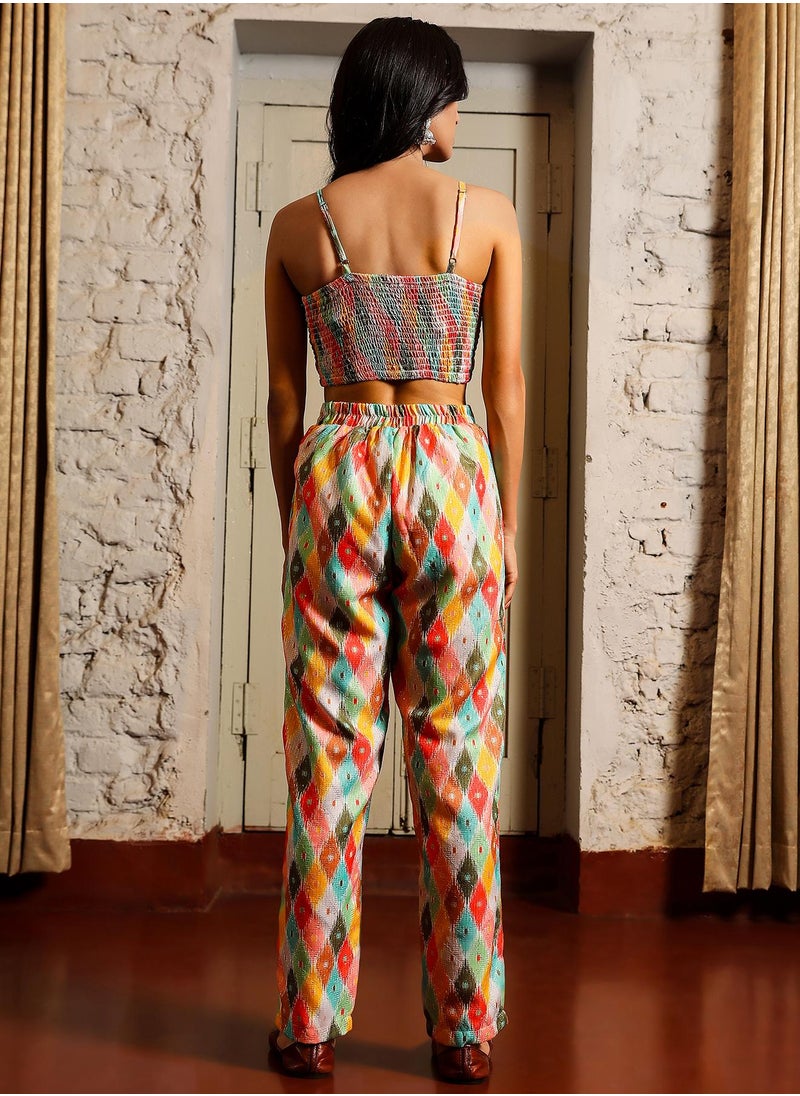 Women's Multicolour Geometric Pantsuit