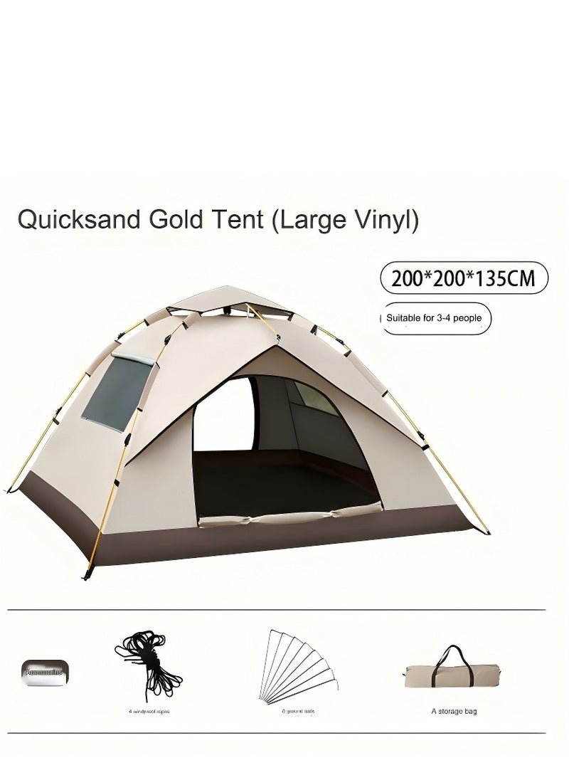 Outdoor Camping Fully Automatic Waterproof Sunscreen Quick-Opening Tent, Camping Anti-Mosquito Portable Tent 200*200*135CM Suitable For 3-4 People