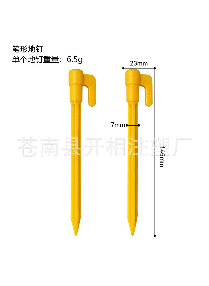 Camping Canopy Tent Plastic Ground Pegs No. 4: pen-shaped floor nails 14.5cm, 6.5g - yellow (100 pieces/bag)