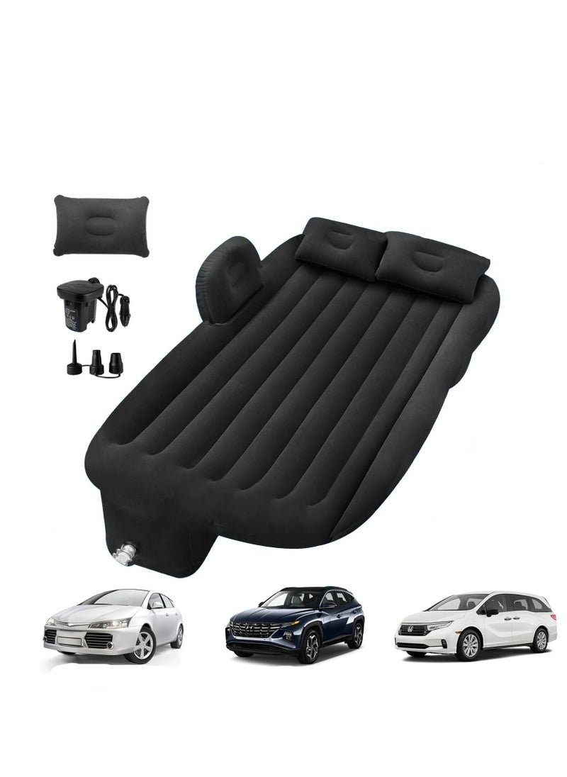 Huake Car Inflatable Mattress, Folding Car Bed, Travel Inflatable Back Seat Air Bed Cushion, Portable Camping Universal Suv Extended Air Sleeping Couch With Air Pillows