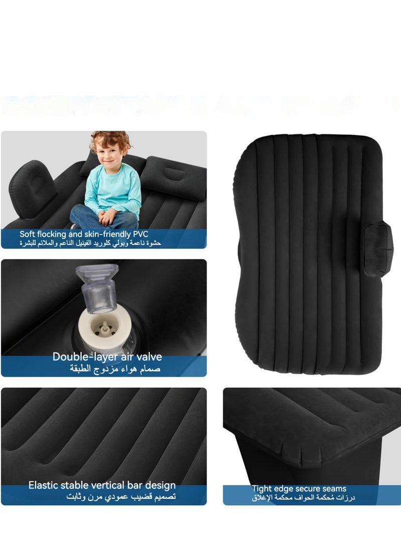 Huake Car Inflatable Mattress, Folding Car Bed, Travel Inflatable Back Seat Air Bed Cushion, Portable Camping Universal Suv Extended Air Sleeping Couch With Air Pillows