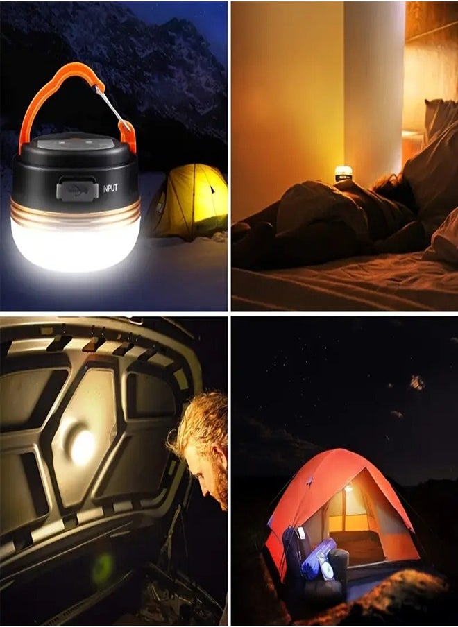 Rechargeable LED Camping Lantern with Magnet Base - Portable Tent Light with 300LM Brightness and 4 Light Modes