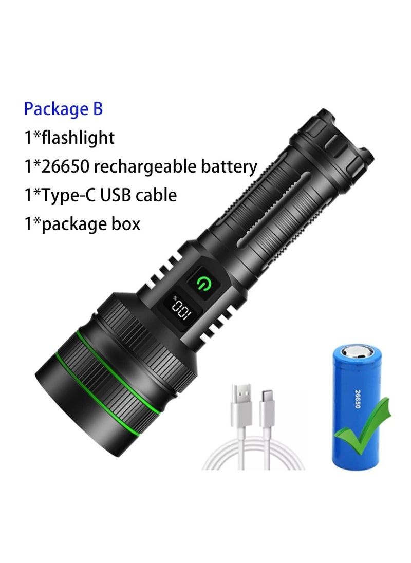 Strong Light Lantern High Power LED Flashlight USB Rechargeable Powerful Tactical Torch Super Long Range Lamp Outdoor Fishing