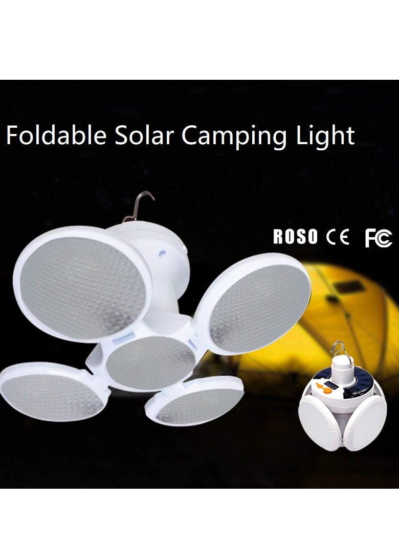 Foldable Solar Football Camp Light Rechargeble Battery Outdoor Emergency