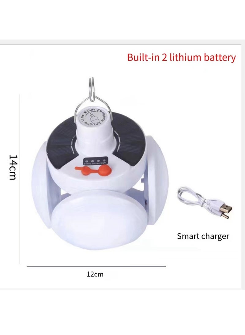 Foldable Solar Football Camp Light Rechargeble Battery Outdoor Emergency