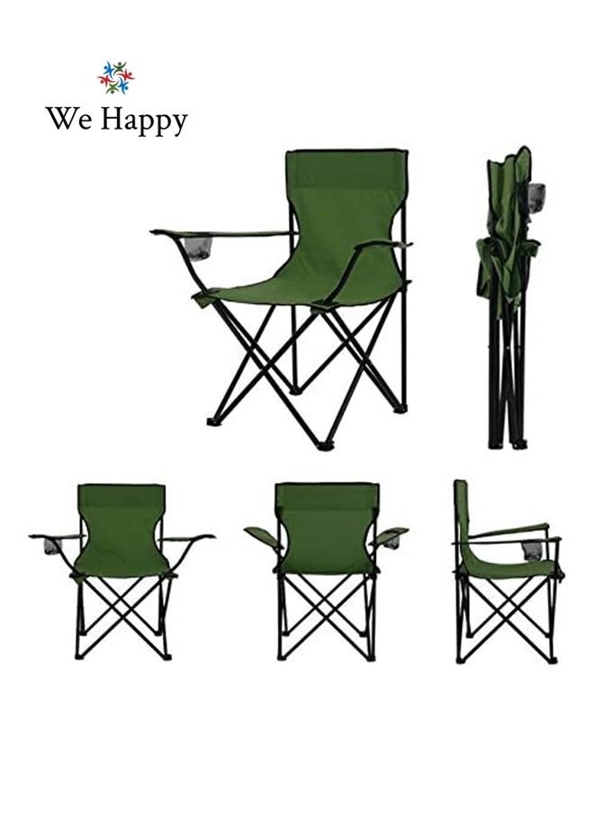 Pack of 4 Folding Outdoor Beach Camping Chair with Cup Holder In Assorted Colors