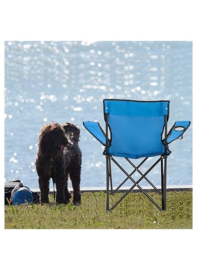 Pack of 4 Folding Outdoor Beach Camping Chair with Cup Holder In Assorted Colors