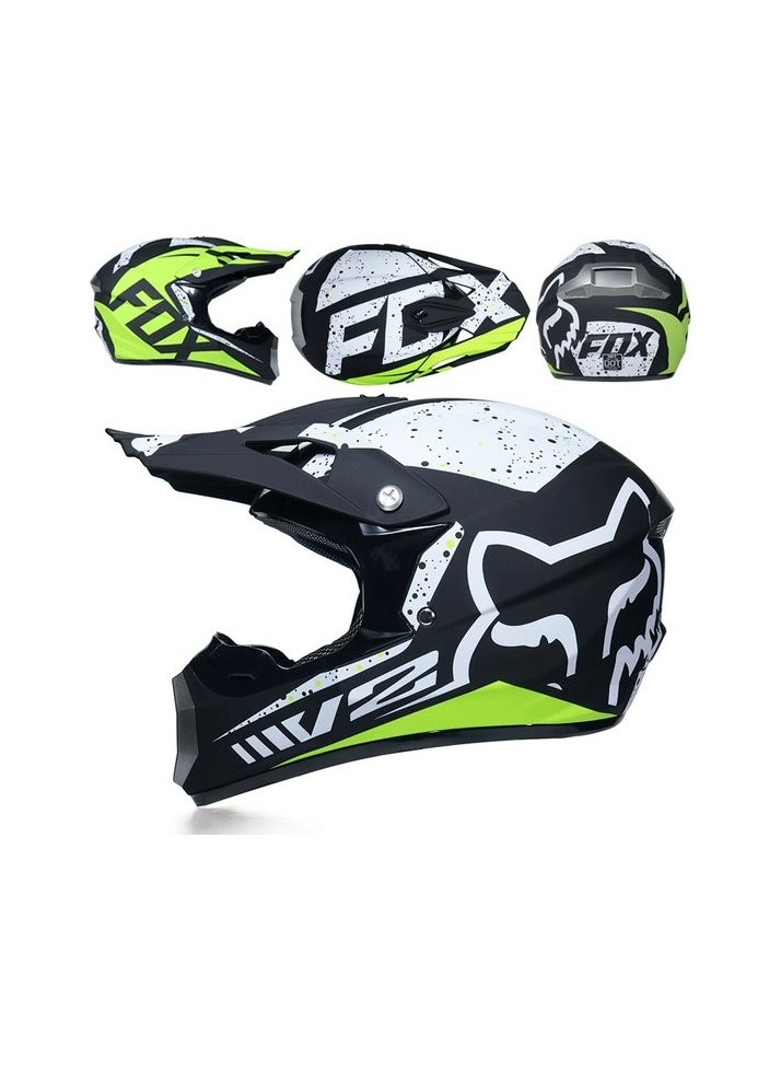 One Land Motocros helmet Mountain Speed ​​Mx Motorcycle Lindo Race Full helmet Colour:Black - white - green Body:XL