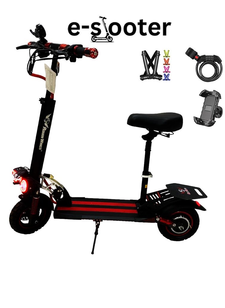 Electric Scooter for Adults Rohan Wings QS4A | 25-30km Range | Powerful Motor | 48V 13AH Big Battery | Hi Speed | Dual Braking | Bluetooth Speaker | free accessories Helmet, Safety Belt, Mobile Holder, Pump, Tool Kit and Lock.