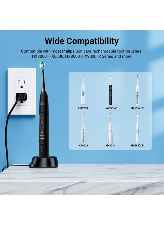 Replacement Model HX6100 Charger Compatible with Philips Sonicare Protective Clean 5100 5300 Electric Toothbrush Charging Base, HX6000 / HX8000 / HX9000 Portable Waterproof Power Cord