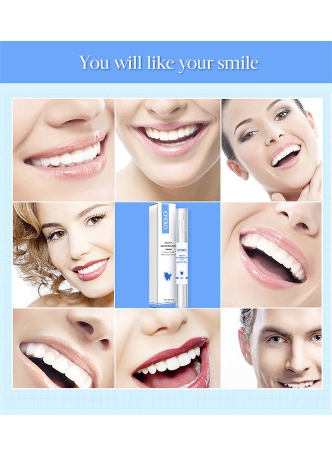 Teeth Whitening Pen Cleaning Serum Remove Plaque Stains Dental Tools Whiten Teeth Oral Hygiene Tooth Whitening Pen Effective Transparent White Teeth Tooth Whitener Bleach Ph Neutral 1Pcs