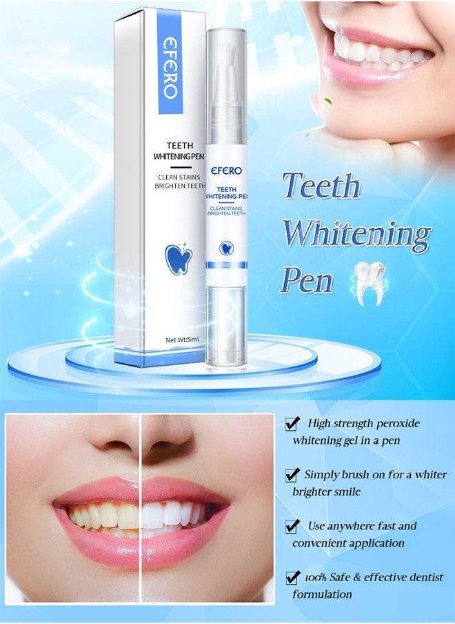 Teeth Whitening Pen Cleaning Serum Remove Plaque Stains Dental Tools Whiten Teeth Oral Hygiene Tooth Whitening Pen Effective Transparent White Teeth Tooth Whitener Bleach Ph Neutral 1Pcs