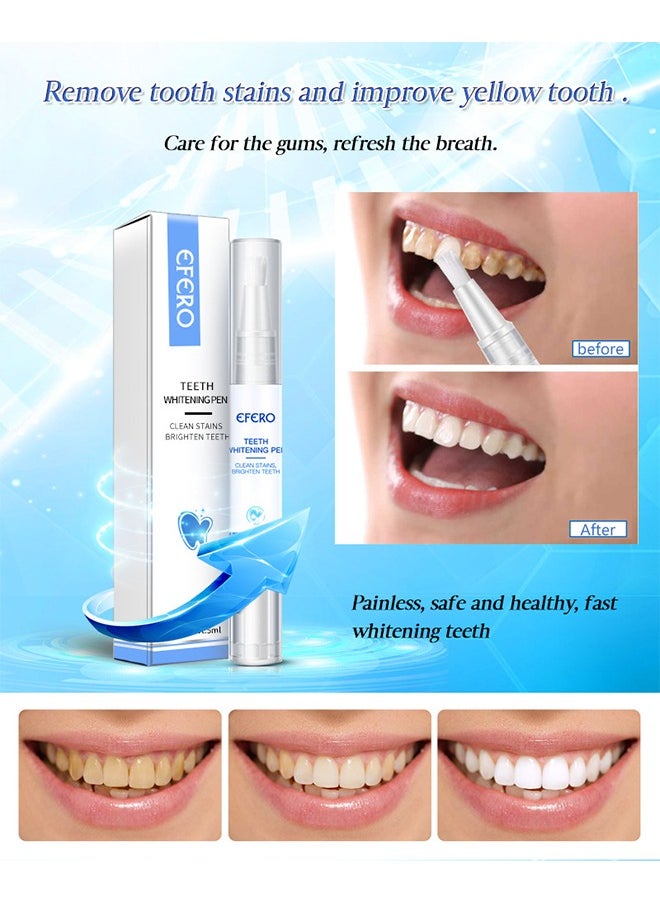 Teeth Whitening Pen Cleaning Serum Remove Plaque Stains Dental Tools Whiten Teeth Oral Hygiene Tooth Whitening Pen Effective Transparent White Teeth Tooth Whitener Bleach Ph Neutral 1Pcs