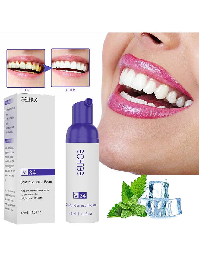 Foam Whitening Toothpaste Cleans Tartar, Yellow Stains, Stains, Fresh Breath, Dazzling White Teeth