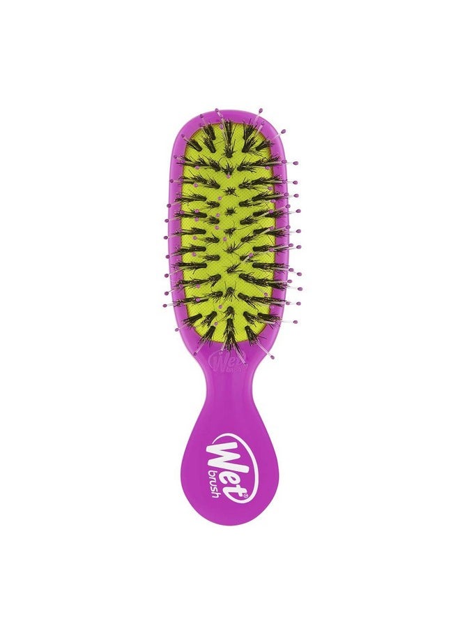 Wet Brush Mini Shine Enhancer Brush, Purple - Exclusive Ultra-soft IntelliFlex Bristles With Natural Boar Bristles for Shiny, Smooth Hair - For All Hair Types, Women and Men