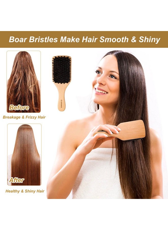 Sosoon Hair Brush, 100% Pure Boar Bristle Paddle Brush for All Hair Types, Restore Shine & Texture and Makes Hair Smooth & Health