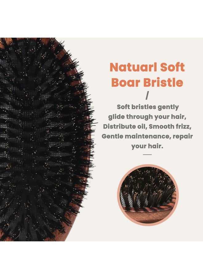 O BRUSHZOO Hair Brushes for Women Men Kid, Boar Bristle Hair Brush for Fine Short Thin All Hair Type Keep Hair Heathy Restore Shine