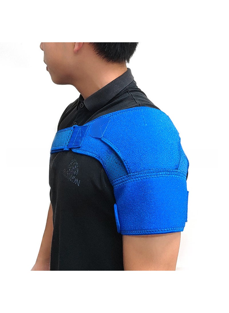 Adjustable Sports Shoulder Brace for Fitness Blue increase