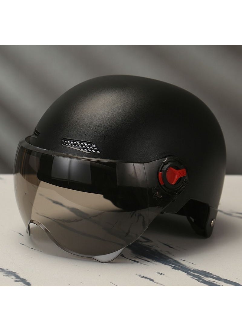 New Autumn 3C Safety Helmet Adjustable Cold-Proof Sun-Resistant Black-Short Mirror Sunscreen Tea-Certified 3C