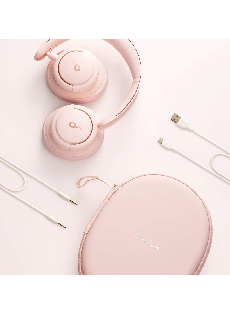 Life Q30 Hybrid Active Noise Cancelling Headphones Bluetooth with Multiple Modes, Hi-Res Sound Bluetooth Headphones, Custom EQ via App, 50H Playtime, Multipoint Connection Pink