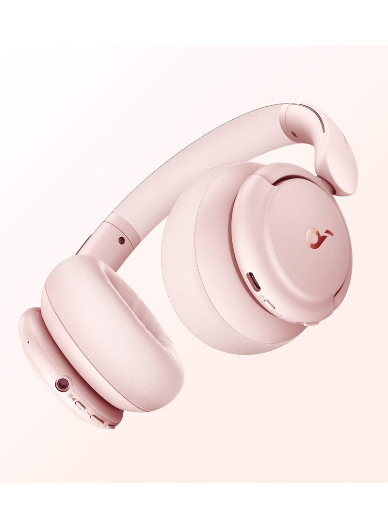 Life Q30 Hybrid Active Noise Cancelling Headphones Bluetooth with Multiple Modes, Hi-Res Sound Bluetooth Headphones, Custom EQ via App, 50H Playtime, Multipoint Connection Pink