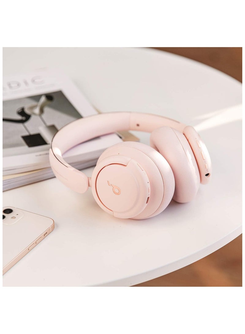 Life Q30 Hybrid Active Noise Cancelling Headphones Bluetooth with Multiple Modes, Hi-Res Sound Bluetooth Headphones, Custom EQ via App, 50H Playtime, Multipoint Connection Pink