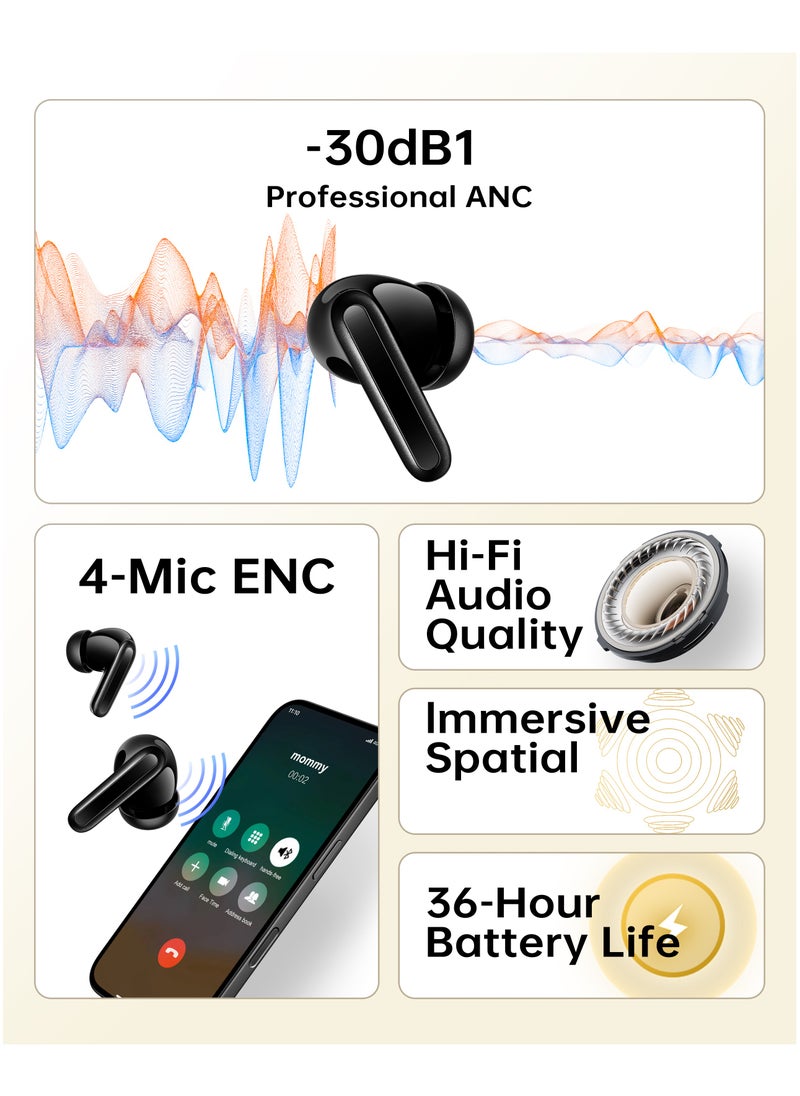 Charome A37 Buds Pro ANC+ENC Wireless Earphone | Superior Sound, Noise Cancellation, Long Battery Life, Bluetooth 5.0, Ergonomic Design, Touch Controls