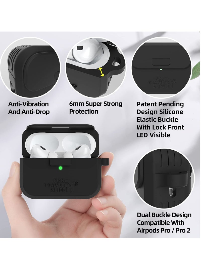 EXCEFORE Headphone Protective Cover, Compatible with AirPods Pro 2nd/1st Generation Case Cover, Rugged Military Grade Protective Cover, with Apple AirPods Pro 2022/2019 Charging Case