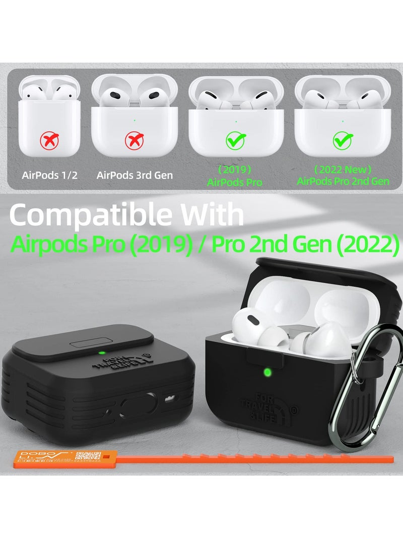 EXCEFORE Headphone Protective Cover, Compatible with AirPods Pro 2nd/1st Generation Case Cover, Rugged Military Grade Protective Cover, with Apple AirPods Pro 2022/2019 Charging Case