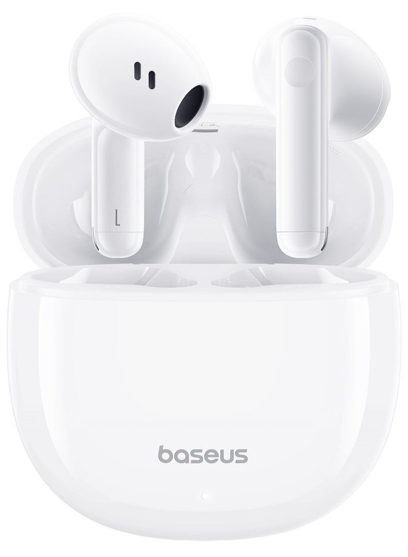 TWS Earbuds with Bluetooth 5.3, Up to 30 Hours Playtime, 0.06s Low Latency, Fast Charge Wireless Earbuds with App Control, Customizable Gestures, Equalizer Adjustment, and Sound Effects for Gaming, Music, and Calls – Premium Sound & Seamless Connection Moon White