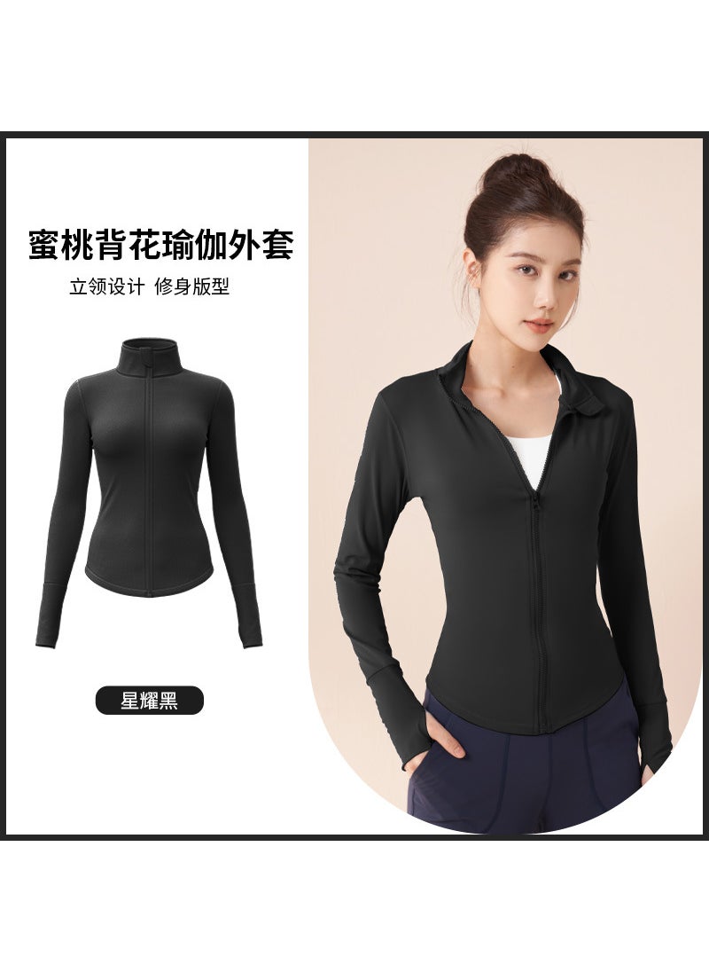 Womens High-Stretch Fitness Jacket for Yoga and Cycling Xingyao Black