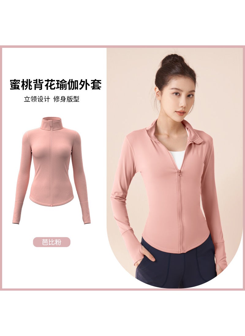 Womens High-Stretch Fitness Jacket for Yoga and Cycling Barbie Powder