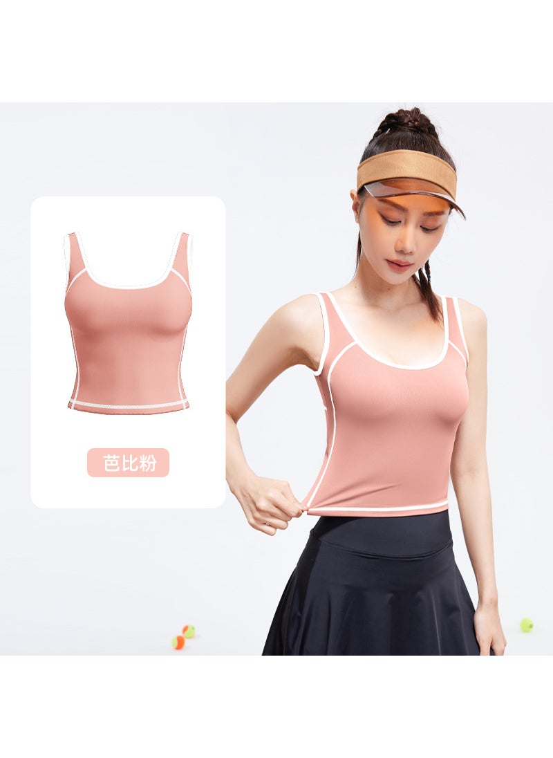 Sleeveless High-Stretch Support Barbie Powder