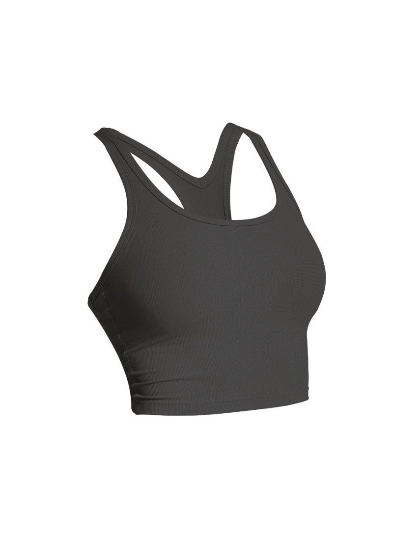 Fashion Anti-Exposure Sports Bra for Running Yoga Graphite gray