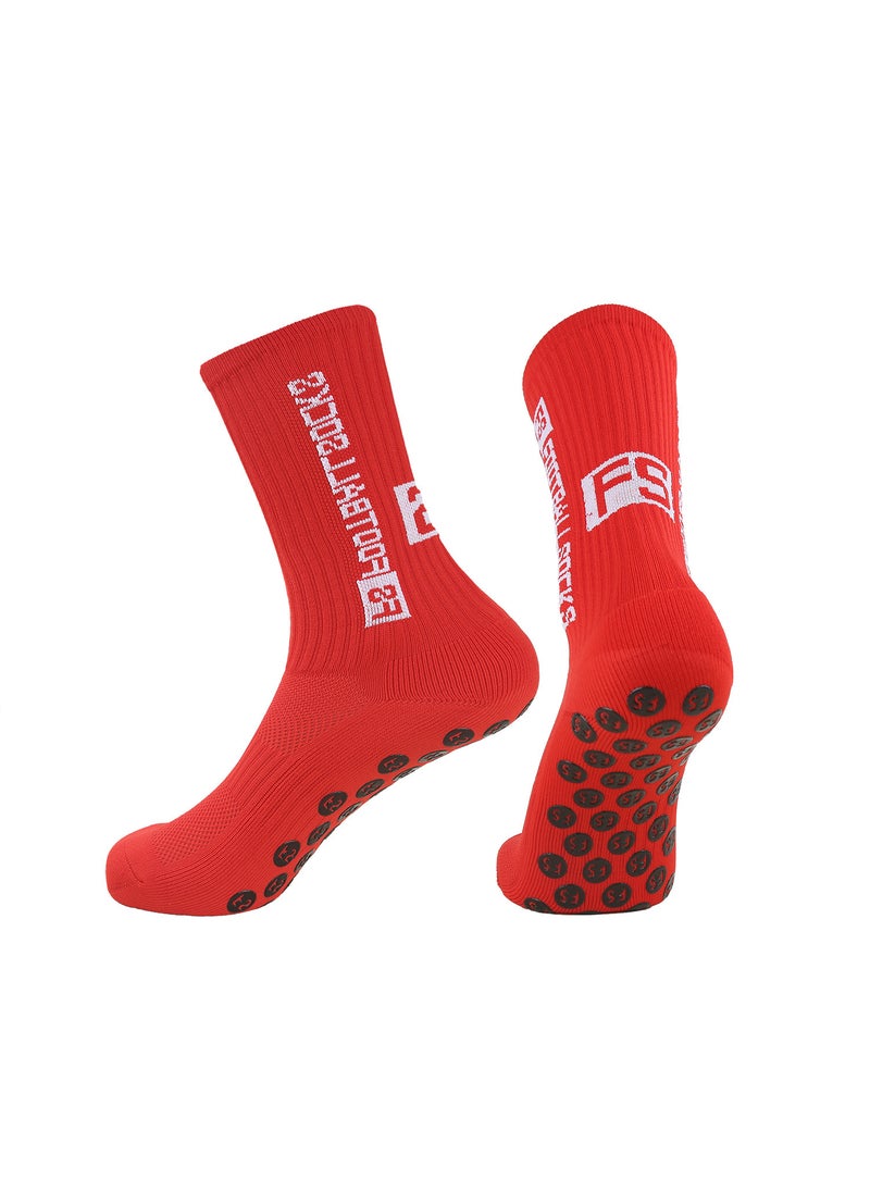 Thickened Towel Bottom Anti-Odor Soccer Socks Red