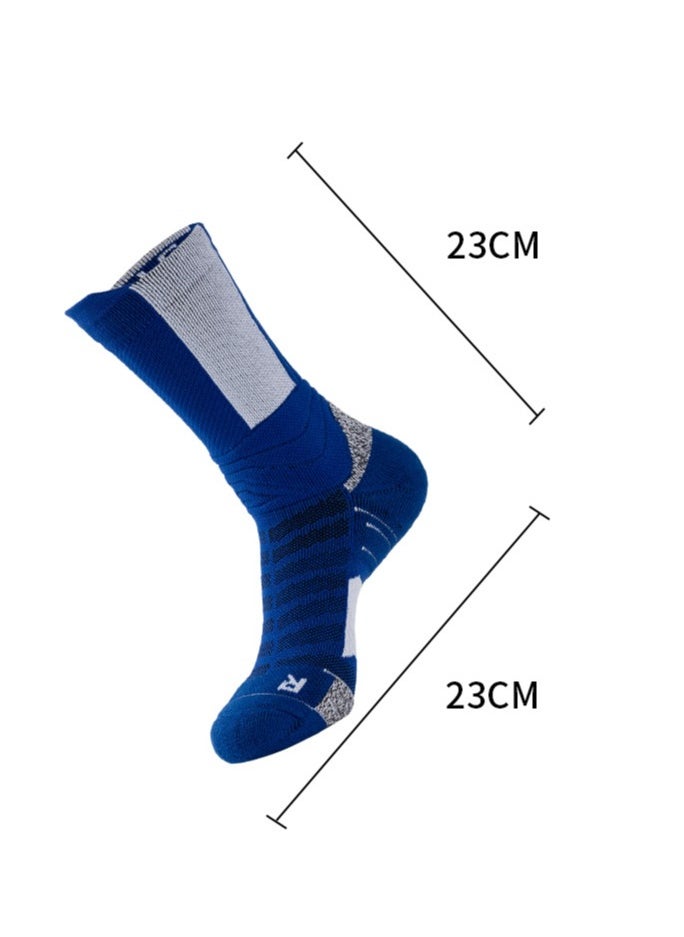 4 pairs of sports soccer mid-length high top towel bottom outdoor running socks Sports basketball socks