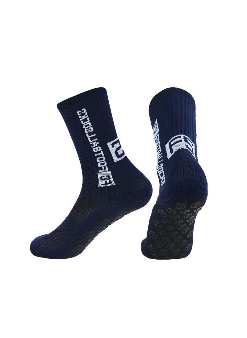 Thickened Towel Bottom Anti-Odor Soccer Socks dark blue