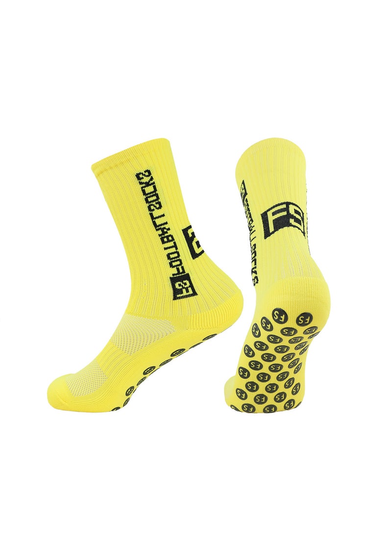 Thickened Towel Bottom Anti-Odor Soccer Socks Yellow